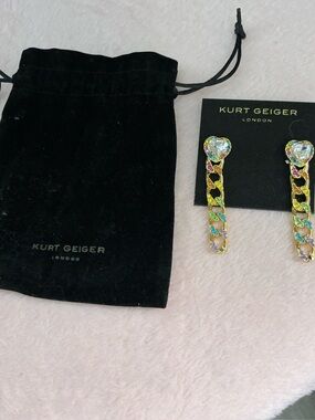 Kurt Geiger London Rainbow Crystal Chain Drop Earrin